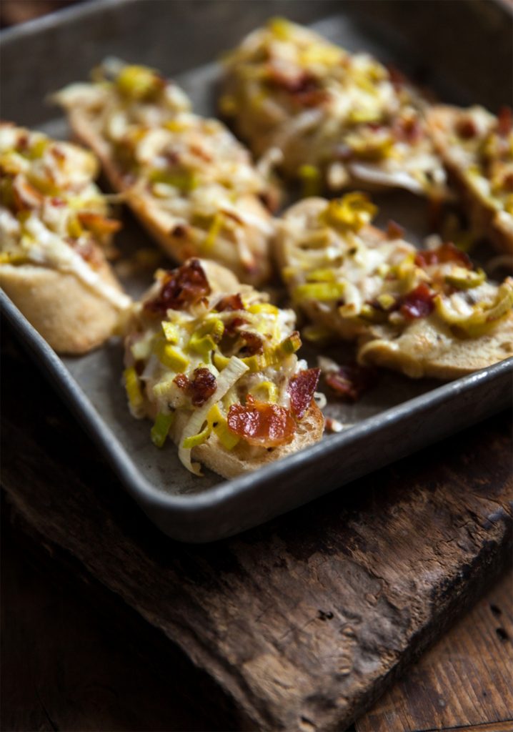 Croûtons de poireaux & bacon