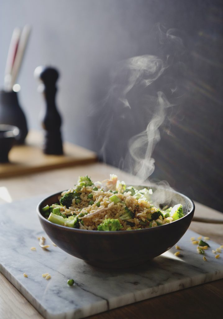 Riz frit à la dinde & aux légumes verts