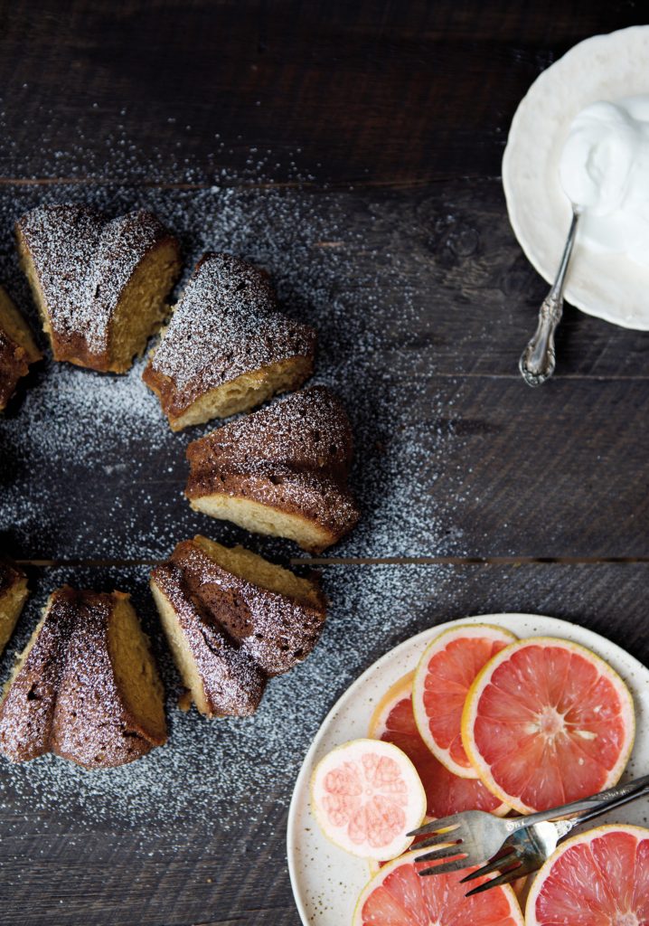 Grapefruit-soaked cake