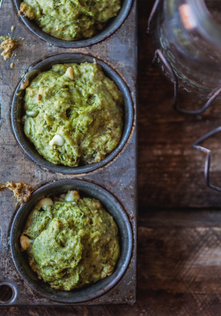 Muffins au thé vert & chocolat blanc