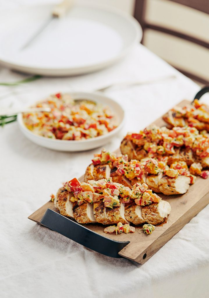 Poulet grillé & salsa crémeuse au safran