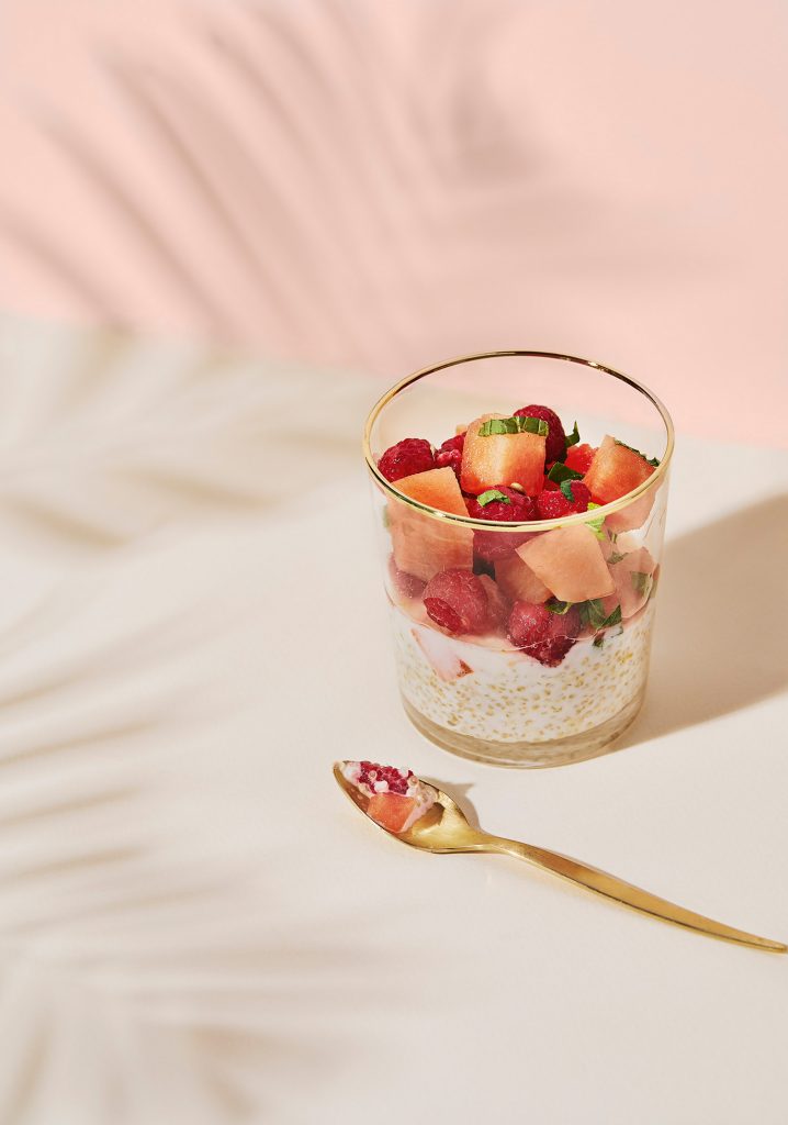 Creamy orange quinoa cup & watermelon salad