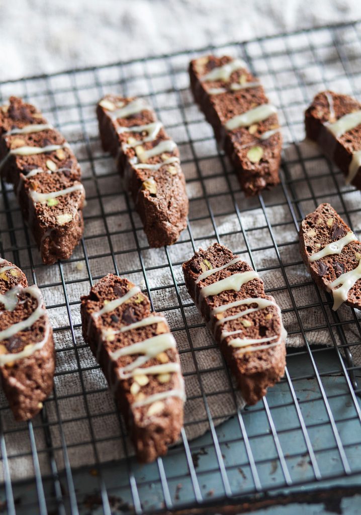 Chocolate & pistachio biscotti