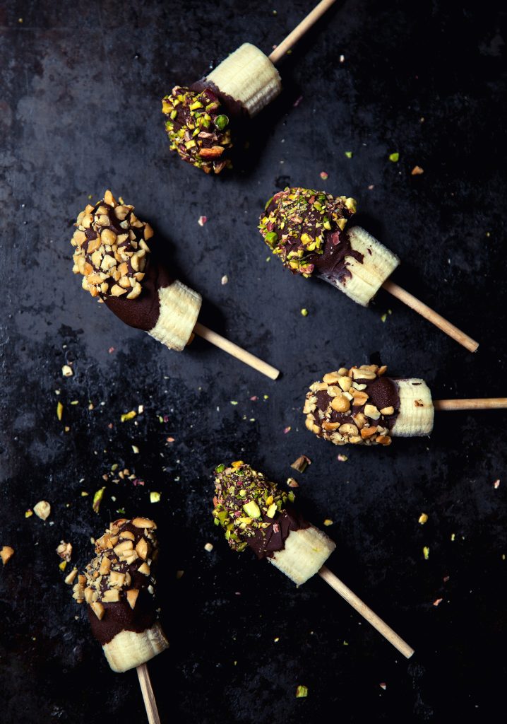 Bouchées de bananes glacées au chocolat