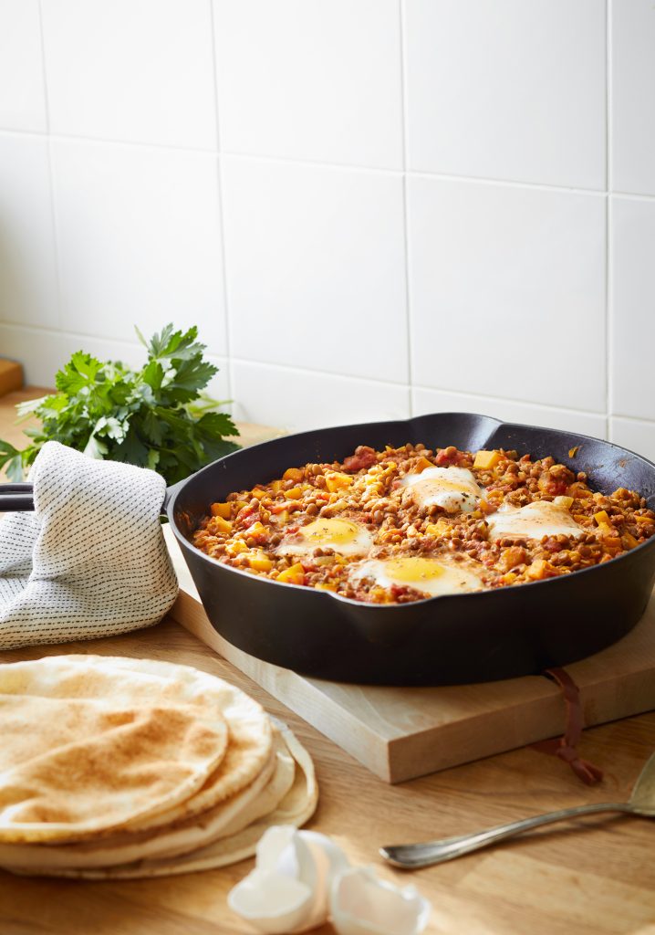 Casserole de lentilles aux tomates & au cumin