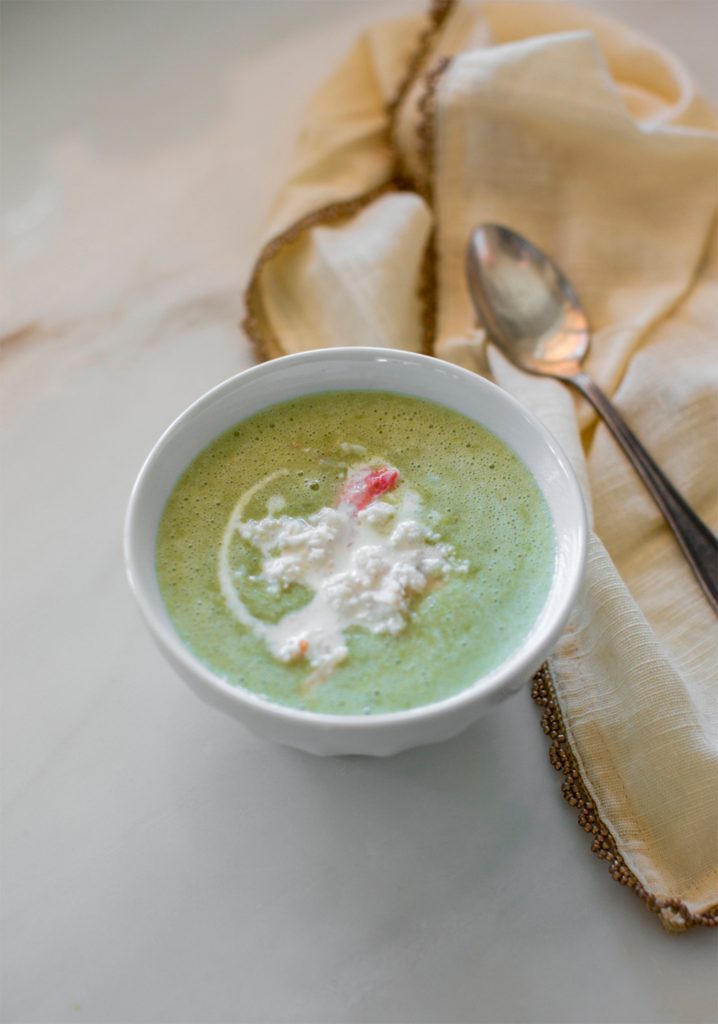 Crème d’asperges & garniture de crabe