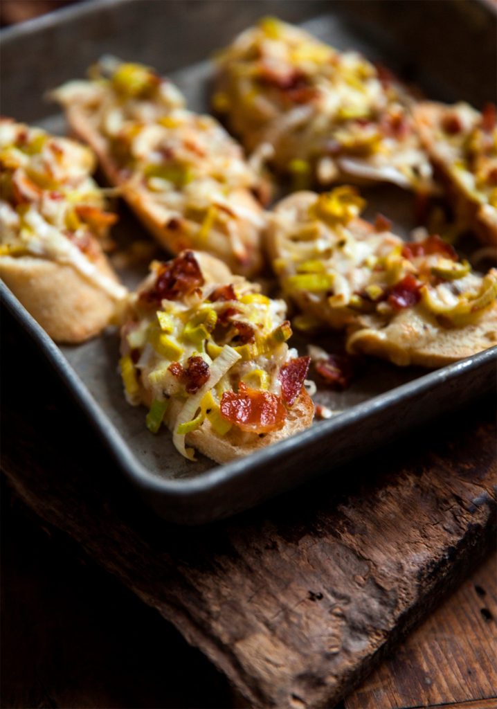 Leek & bacon crostini