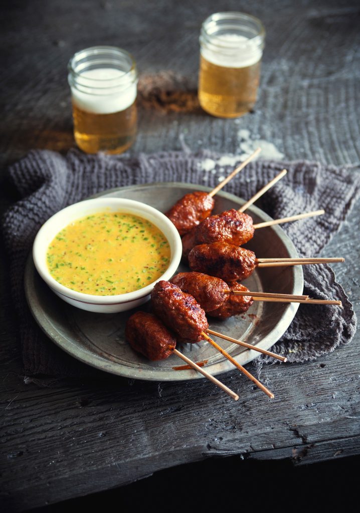 Beef & merguez kefta with honey mustard