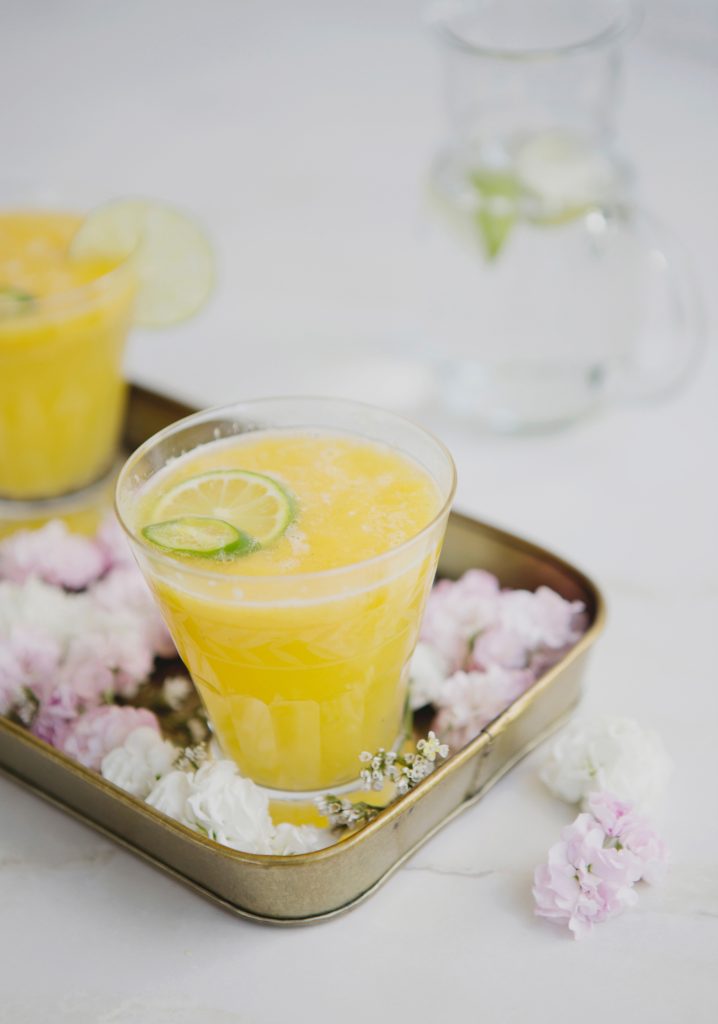 Ginger, lime & mango puree Mocktails