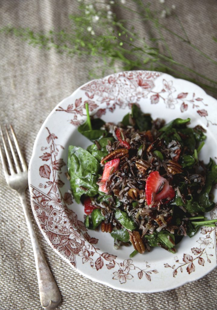 Salade de riz sauvage & fraises