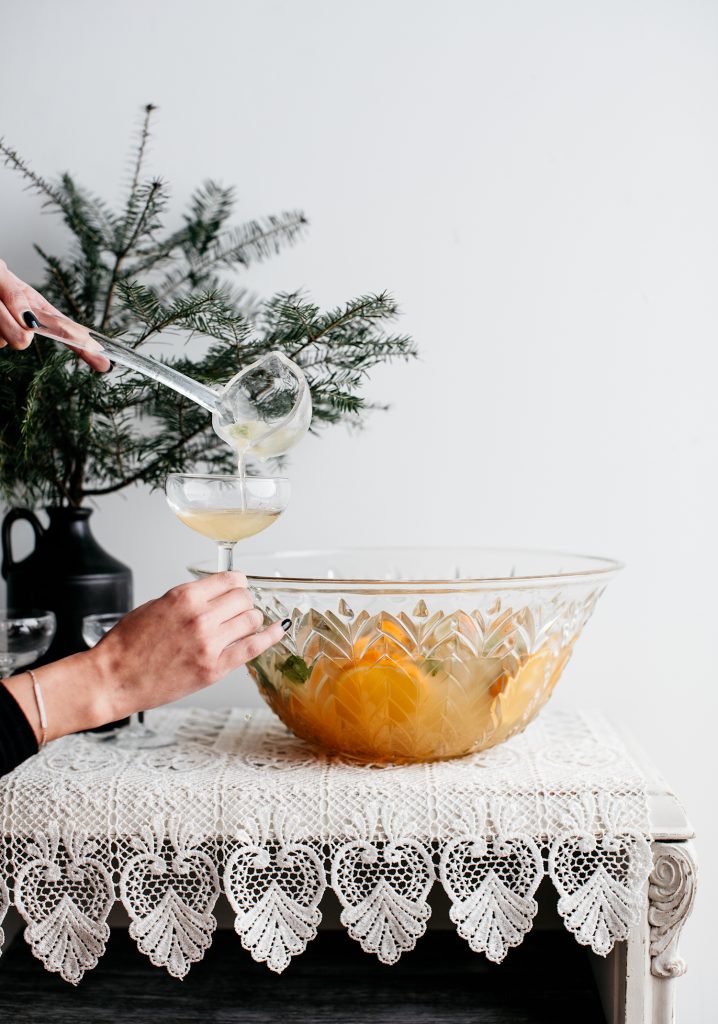 Punch au thé vert, aux pommes & aux ananas (avec ou sans alcool)