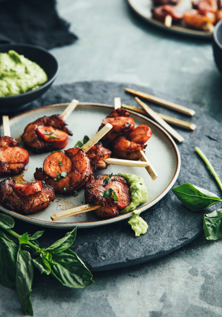 Shrimp, chorizo & herb guacamole