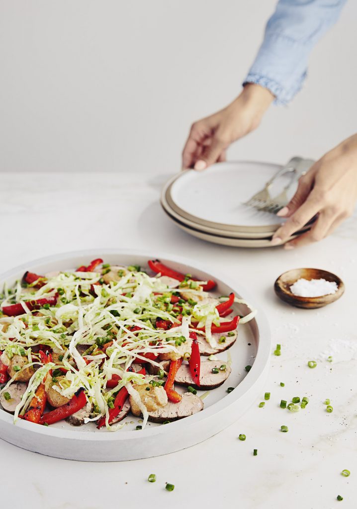 Pork Carpaccio & creamy peanut sauce