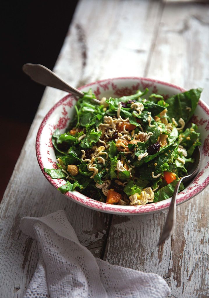 Green salad with cucumber & lime vinaigrette