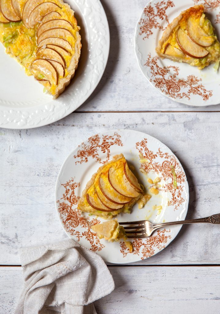 Savoury leek pie with Parmesan crust