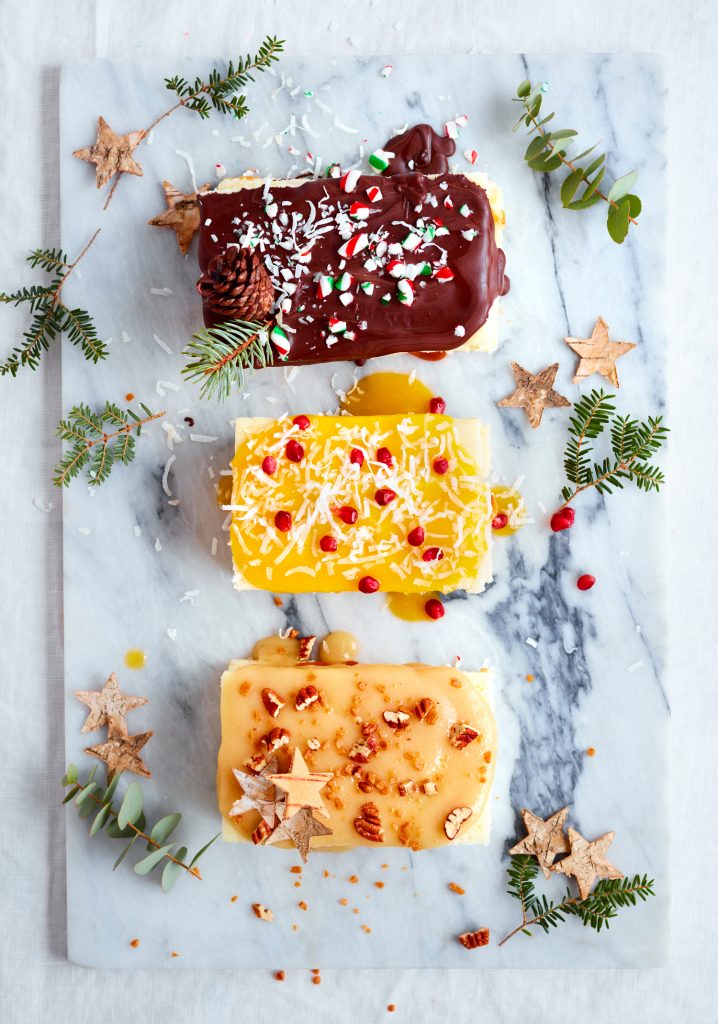 Mini holiday Yule log garnish ideas