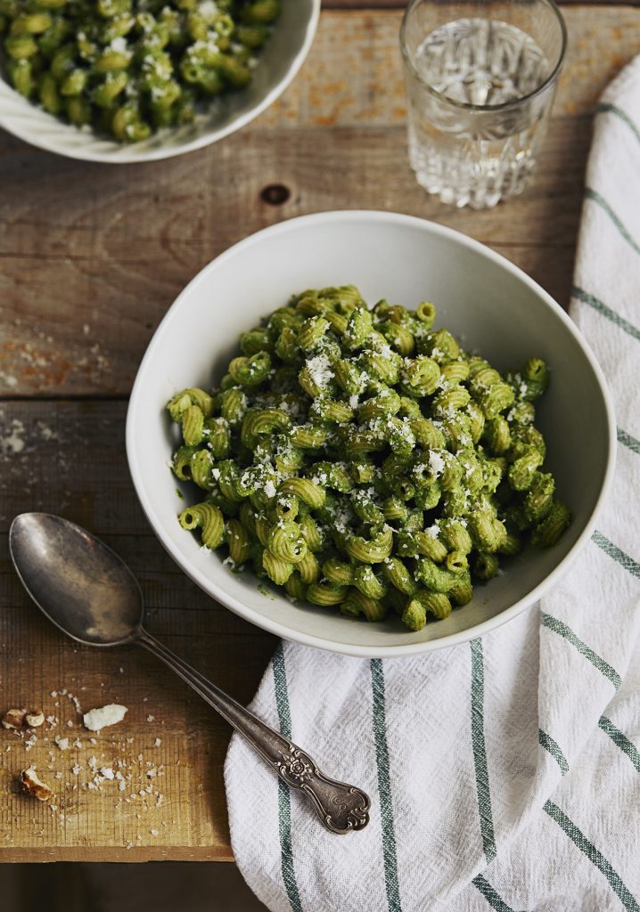 Pâtes & sauce crémeuse aux légumes verts