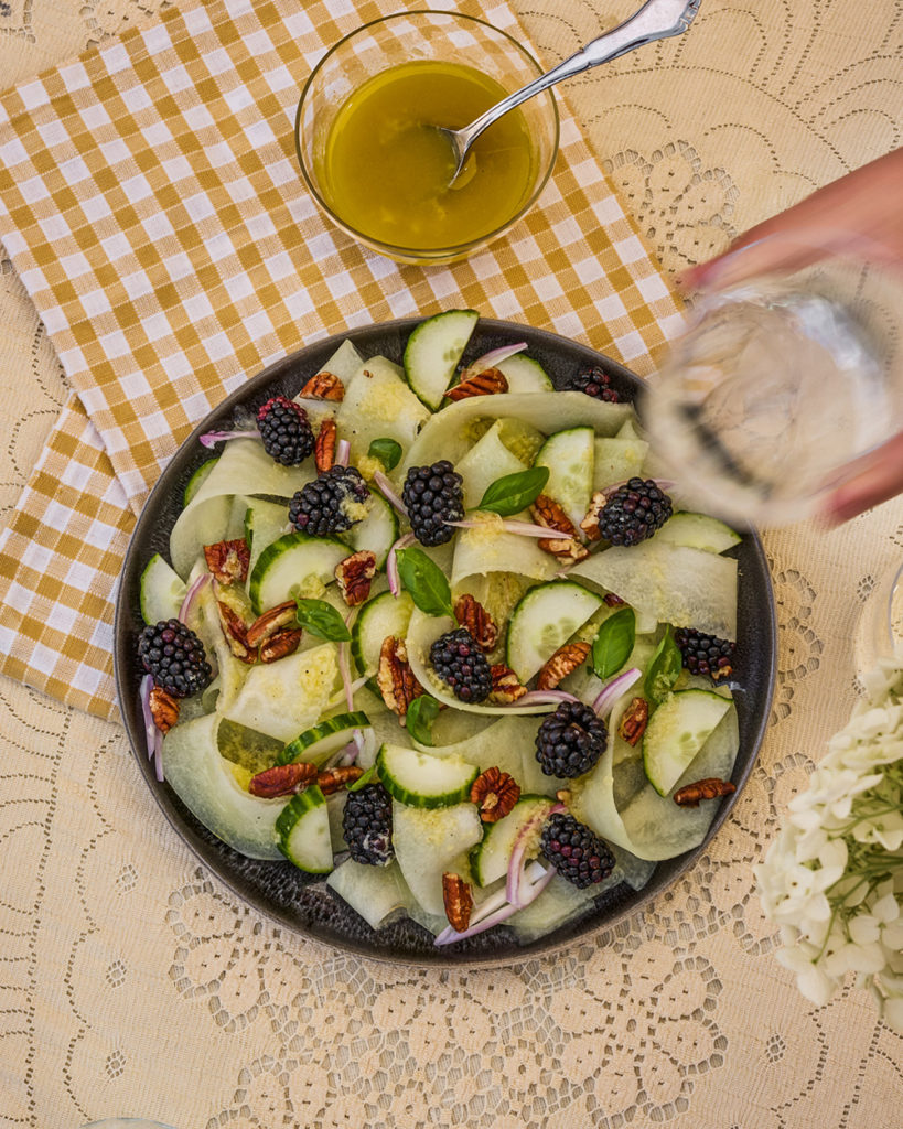 Salade de melon miel & vinaigrette au gingembre