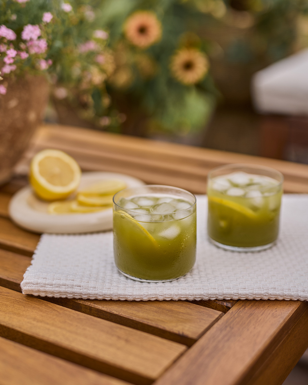 Limonade pétillante au matcha